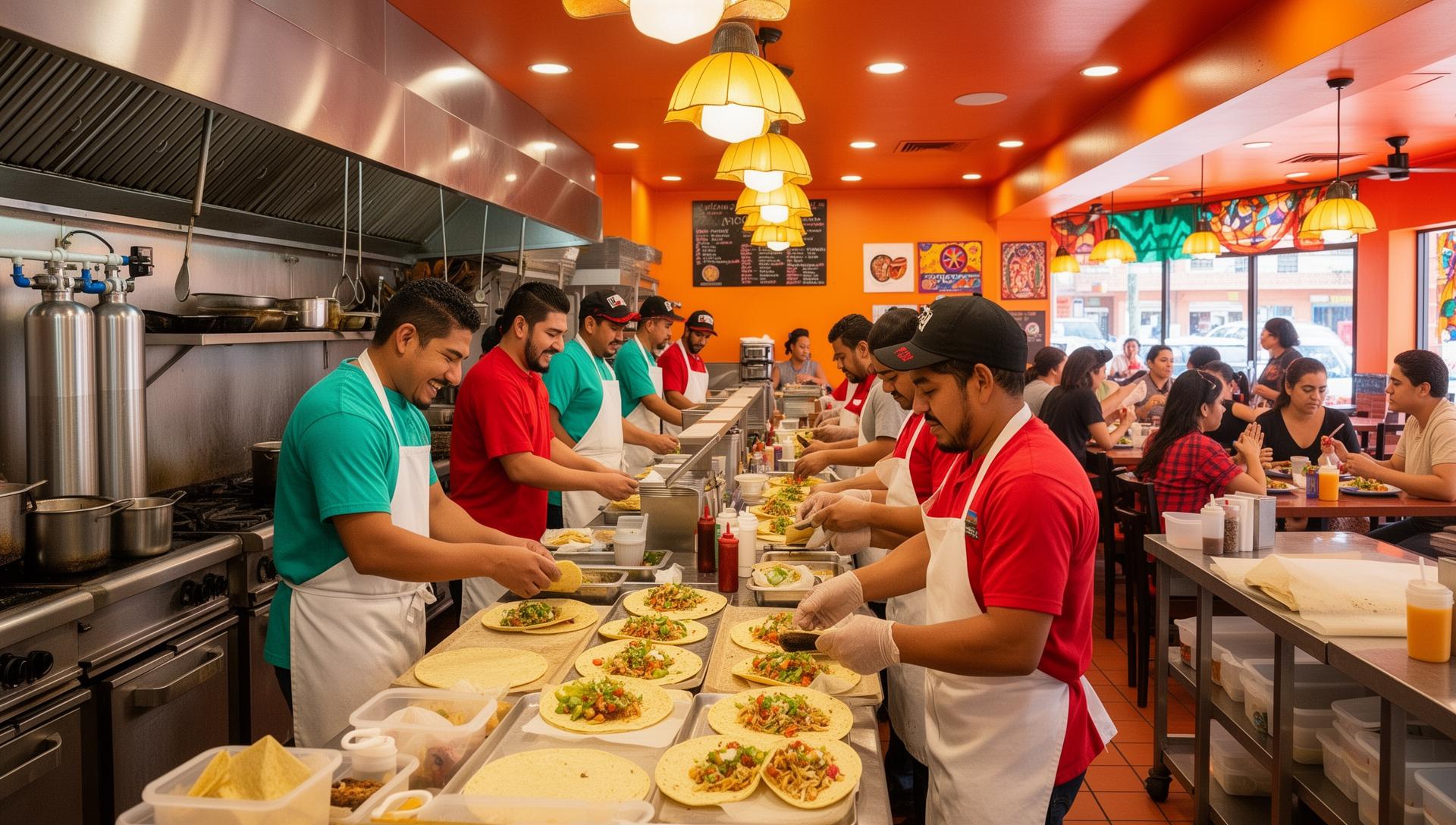 Fresh tacos at a Central Valley taquería